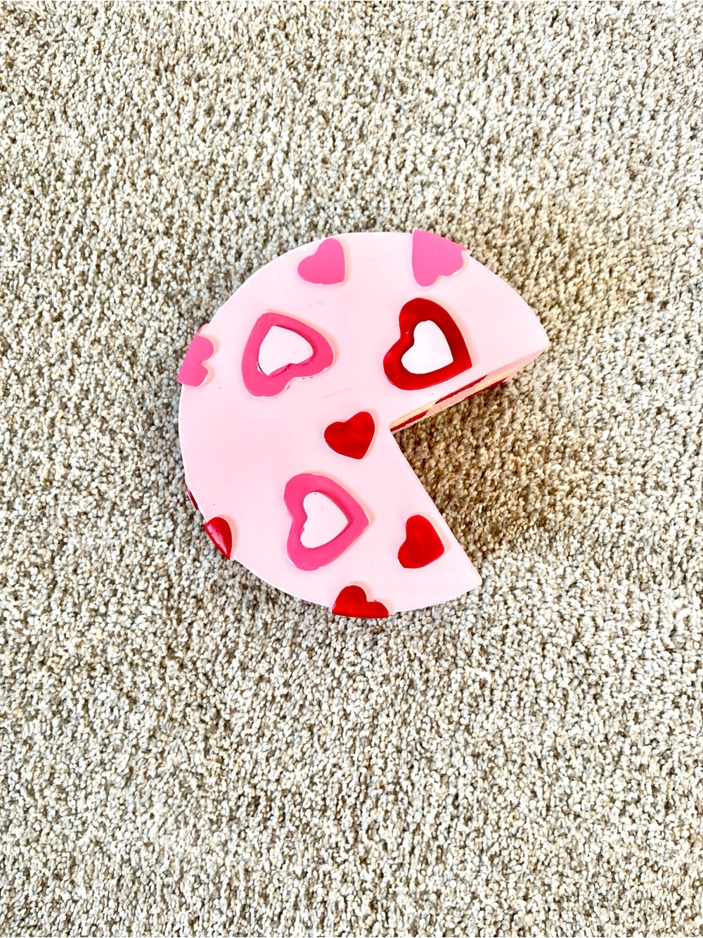 Valentines Day Faux Cake Decor Pink Hearts Red Checkerboard Tiered Tray - Picture 10 of 15